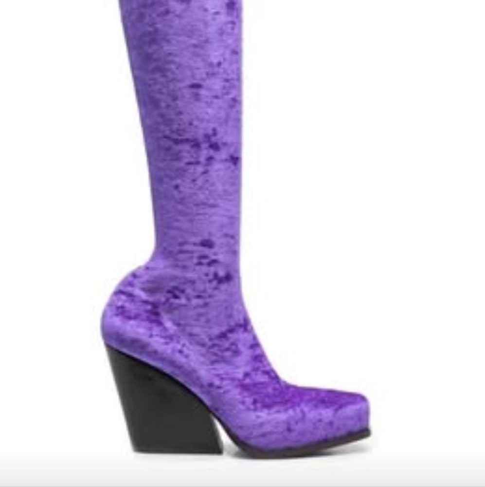 Stella McCartney Velvet Knee-High Boots